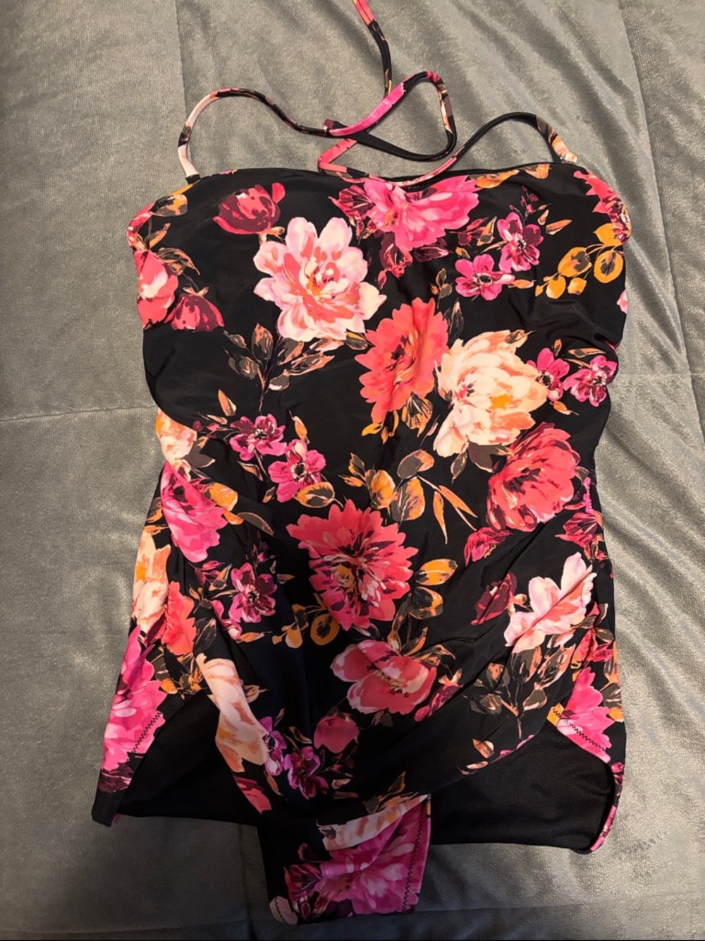 Strapless floral swimsuit Maurices Large